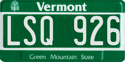 VT license plate LSQ926