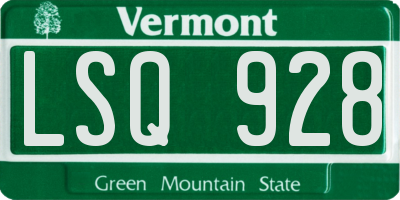 VT license plate LSQ928