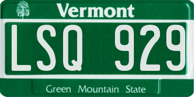 VT license plate LSQ929