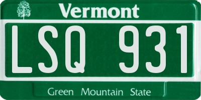 VT license plate LSQ931