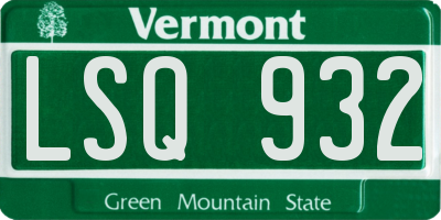 VT license plate LSQ932