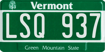 VT license plate LSQ937