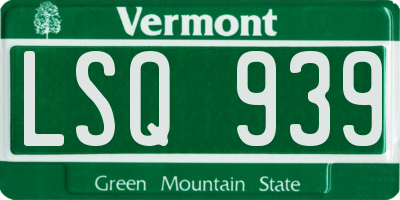 VT license plate LSQ939