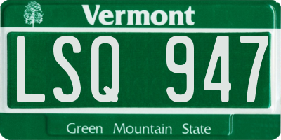 VT license plate LSQ947
