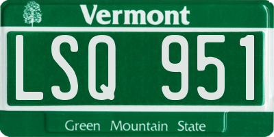 VT license plate LSQ951