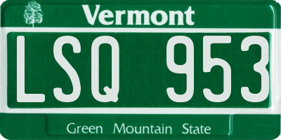 VT license plate LSQ953