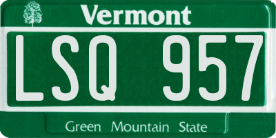 VT license plate LSQ957