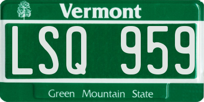 VT license plate LSQ959