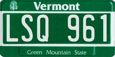 VT license plate LSQ961