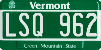VT license plate LSQ962