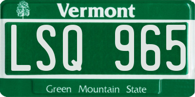 VT license plate LSQ965