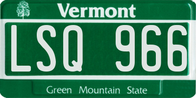 VT license plate LSQ966