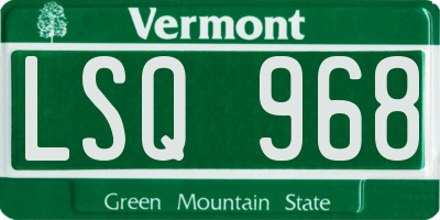 VT license plate LSQ968