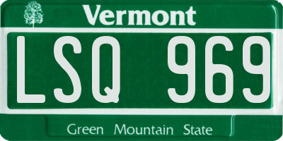 VT license plate LSQ969