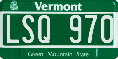 VT license plate LSQ970
