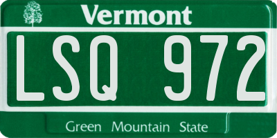 VT license plate LSQ972