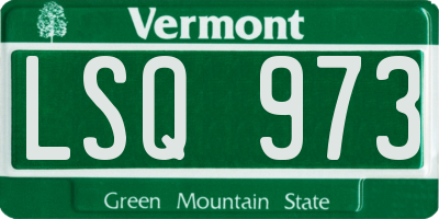 VT license plate LSQ973