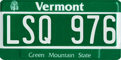 VT license plate LSQ976