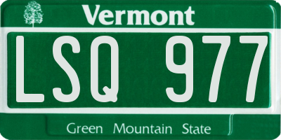 VT license plate LSQ977
