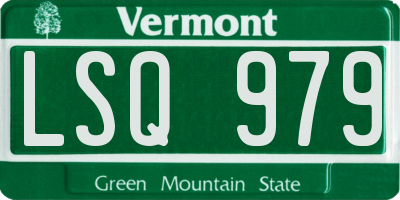 VT license plate LSQ979