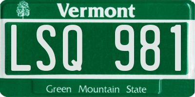 VT license plate LSQ981