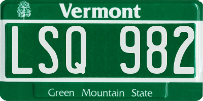 VT license plate LSQ982