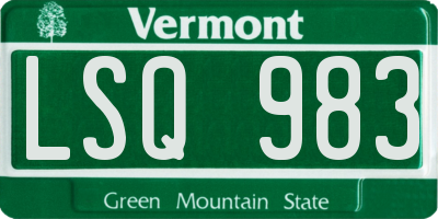 VT license plate LSQ983