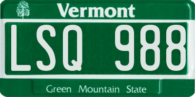 VT license plate LSQ988