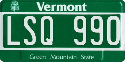 VT license plate LSQ990