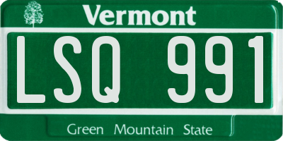 VT license plate LSQ991