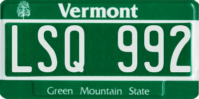 VT license plate LSQ992