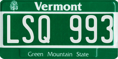 VT license plate LSQ993