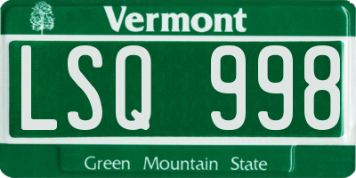 VT license plate LSQ998