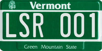 VT license plate LSR001