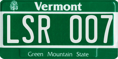 VT license plate LSR007