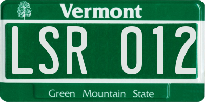 VT license plate LSR012