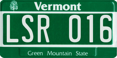 VT license plate LSR016
