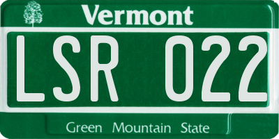 VT license plate LSR022
