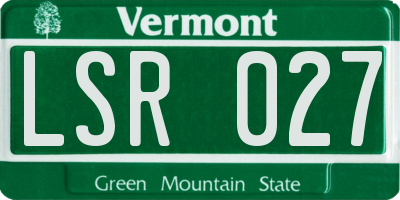 VT license plate LSR027