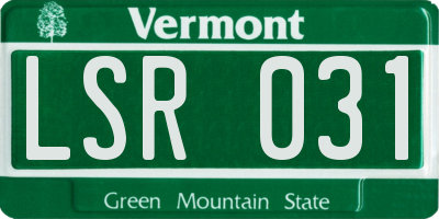 VT license plate LSR031