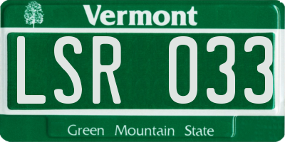 VT license plate LSR033