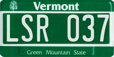 VT license plate LSR037