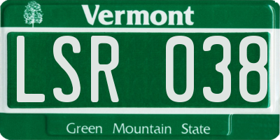 VT license plate LSR038