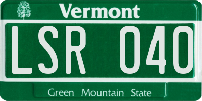VT license plate LSR040