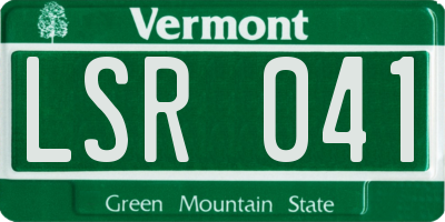 VT license plate LSR041