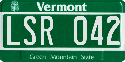 VT license plate LSR042