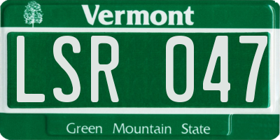VT license plate LSR047