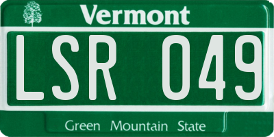 VT license plate LSR049