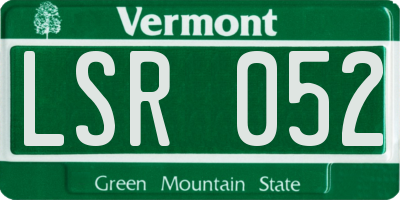 VT license plate LSR052