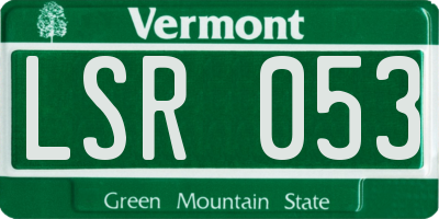 VT license plate LSR053